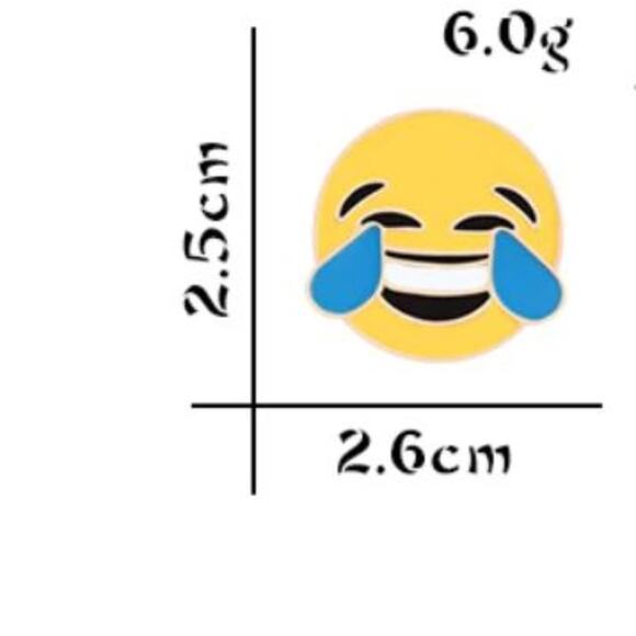 Smiling Laughing Tears Face Emoji Pin Brooch - Picture 1 of 2